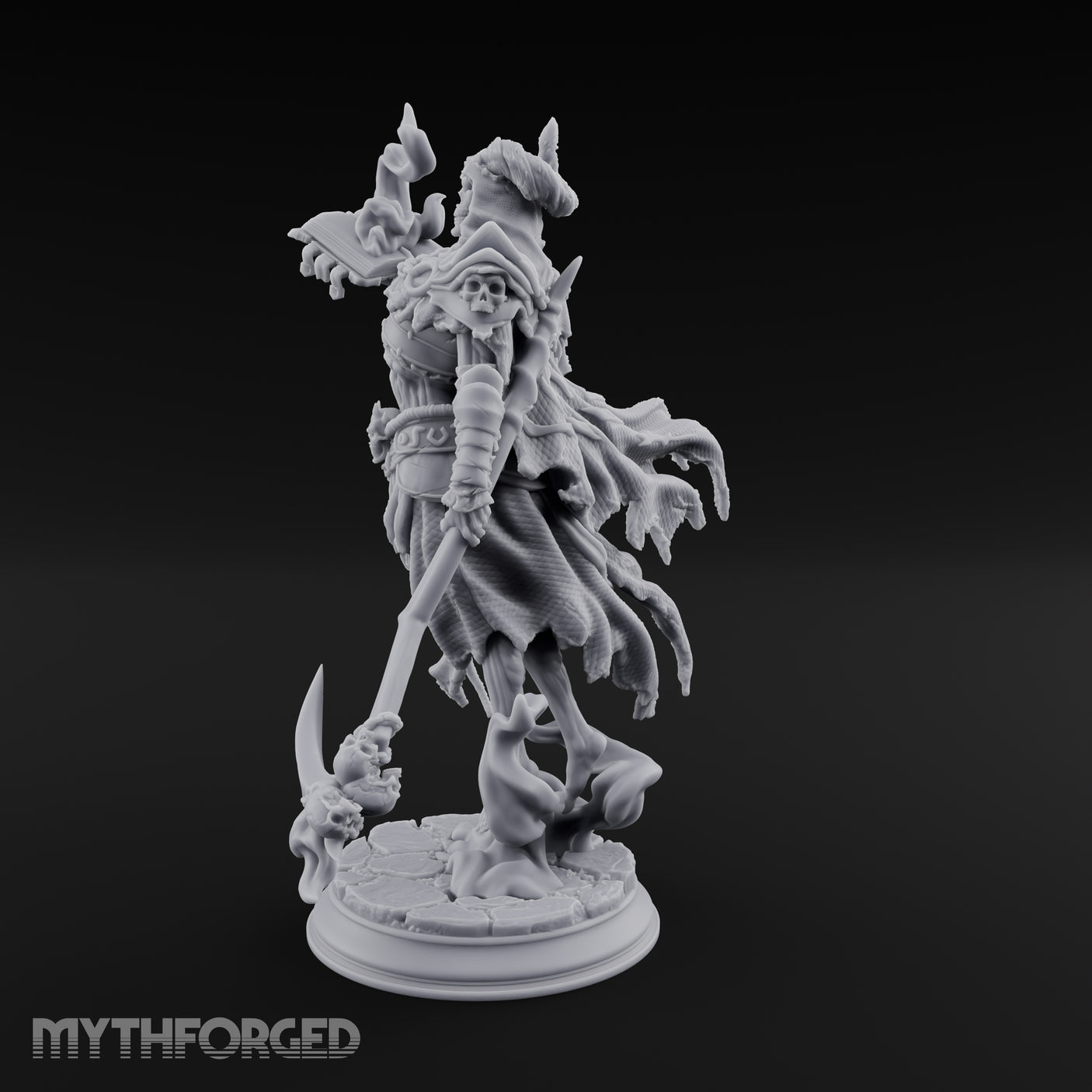 Spellbook Smoking Lich Necromancer Miniature for Dungeons and Dragons, Pathfinder or other TTRPGs