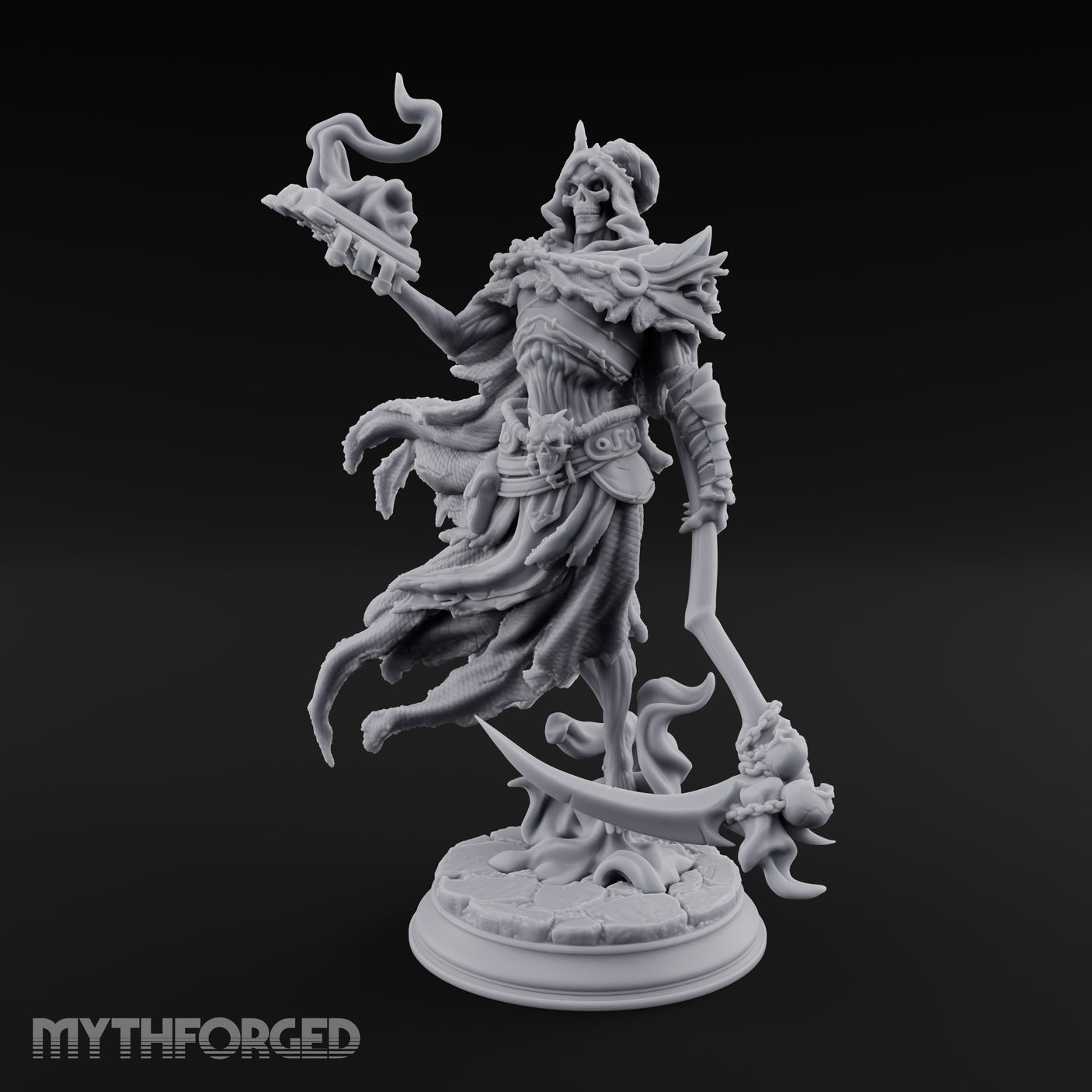 Spellbook Smoking Lich Necromancer Miniature for Dungeons and Dragons, Pathfinder or other TTRPGs