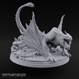 Jaws Wide Roaring White Dragon Miniature for Dungeons and Dragons, Pathfinder or other TTRPGs