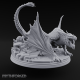 Jaws Wide Roaring White Dragon Miniature for Dungeons and Dragons, Pathfinder or other TTRPGs