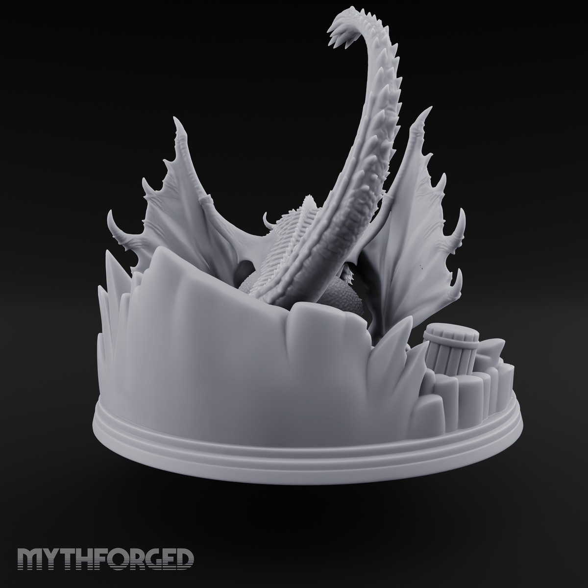 Jaws Wide Roaring White Dragon Miniature for Dungeons and Dragons, Pathfinder or other TTRPGs