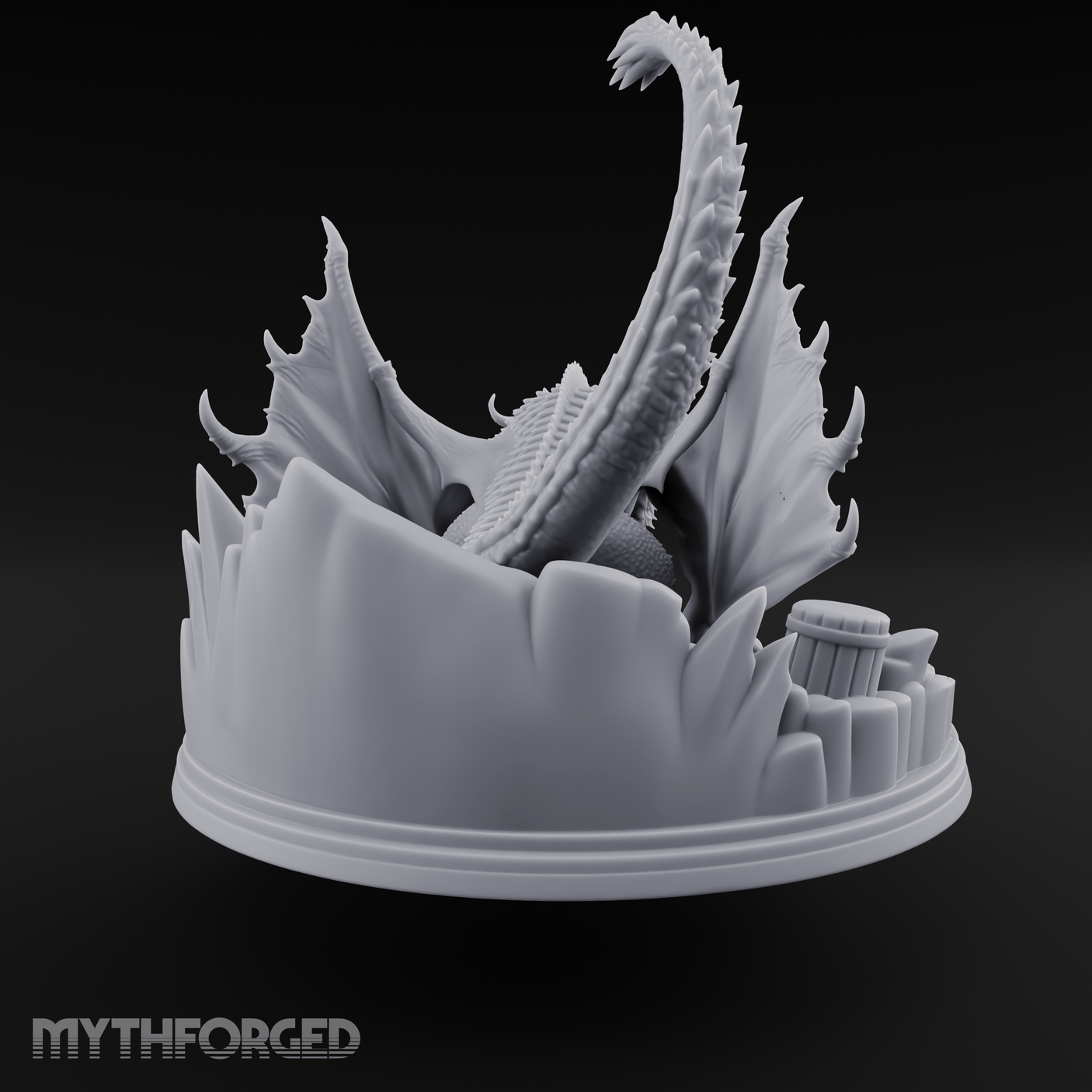 Jaws Wide Roaring White Dragon Miniature for Dungeons and Dragons, Pathfinder or other TTRPGs