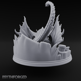 Jaws Wide Roaring White Dragon Miniature for Dungeons and Dragons, Pathfinder or other TTRPGs