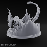 Jaws Wide Roaring White Dragon Miniature for Dungeons and Dragons, Pathfinder or other TTRPGs