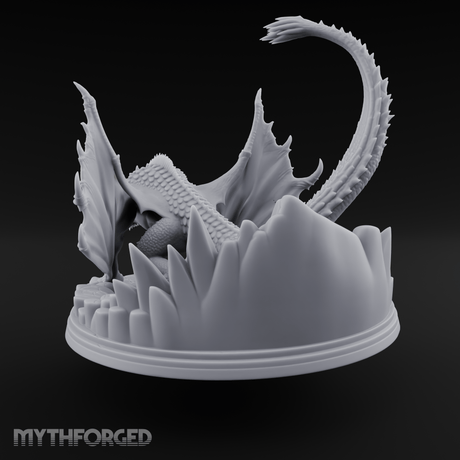 Jaws Wide Roaring White Dragon Miniature for Dungeons and Dragons, Pathfinder or other TTRPGs