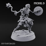 Still Answering the Muster Skeleton Warriors — D · Twin Swords + Spear (Pointing) + Axe · Standing