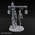 Skeleton-Hung Lantern-Chained Gibbet Post Miniature for Dungeons and Dragons, Pathfinder or other TTRPGs