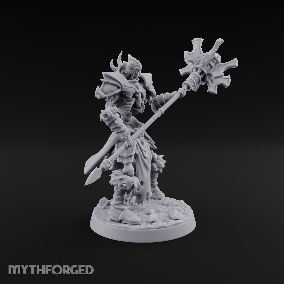 Fur Cuffs, No Flesh Skeleton Halberd Warrior