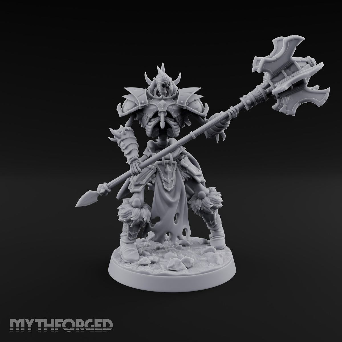 Fur Cuffs, No Flesh Skeleton Halberd Warrior