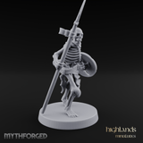 Shield And Spear Standing Skeleton Warrior Miniature for Dungeons and Dragons, Pathfinder or other TTRPGs