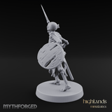 Shield And Spear Standing Skeleton Warrior Miniature for Dungeons and Dragons, Pathfinder or other TTRPGs