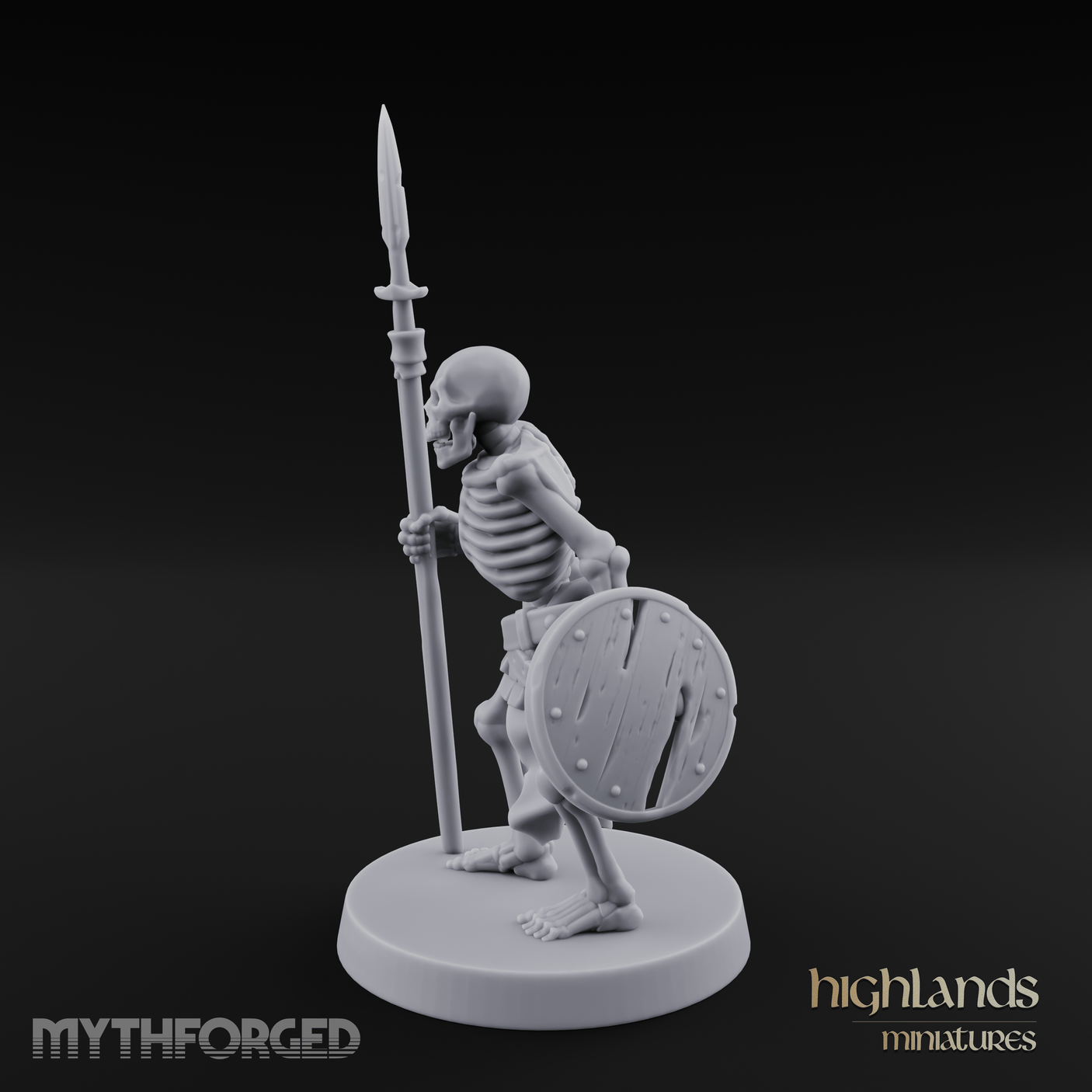 Shield Bearing Sentinel Skeleton Warrior Miniature for Dungeons and Dragons, Pathfinder or other TTRPGs