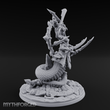 Blades Crossed Deadly Marilith Warrior Miniature for Dungeons and Dragons, Pathfinder or other TTRPGs