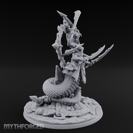 Blades Crossed Deadly Marilith Warrior Miniature for Dungeons and Dragons, Pathfinder or other TTRPGs