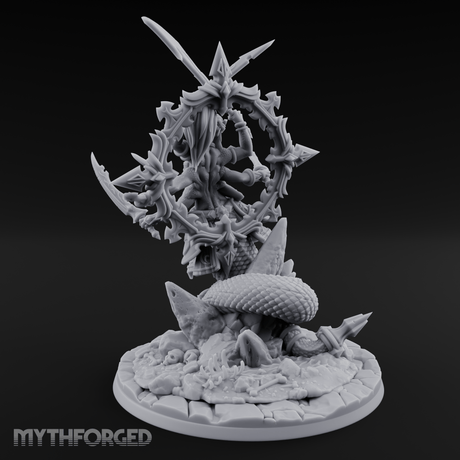 Blades Crossed Deadly Marilith Warrior Miniature for Dungeons and Dragons, Pathfinder or other TTRPGs