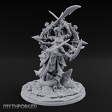 Blades Crossed Deadly Marilith Warrior Miniature for Dungeons and Dragons, Pathfinder or other TTRPGs