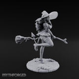 Skipping Along Giggling Tiefling Witch Miniature for Dungeons and Dragons, Pathfinder or other TTRPGs