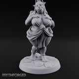 Skirt Lifting Orc Tavern Wench Miniature for Dungeons and Dragons, Pathfinder or other TTRPGs
