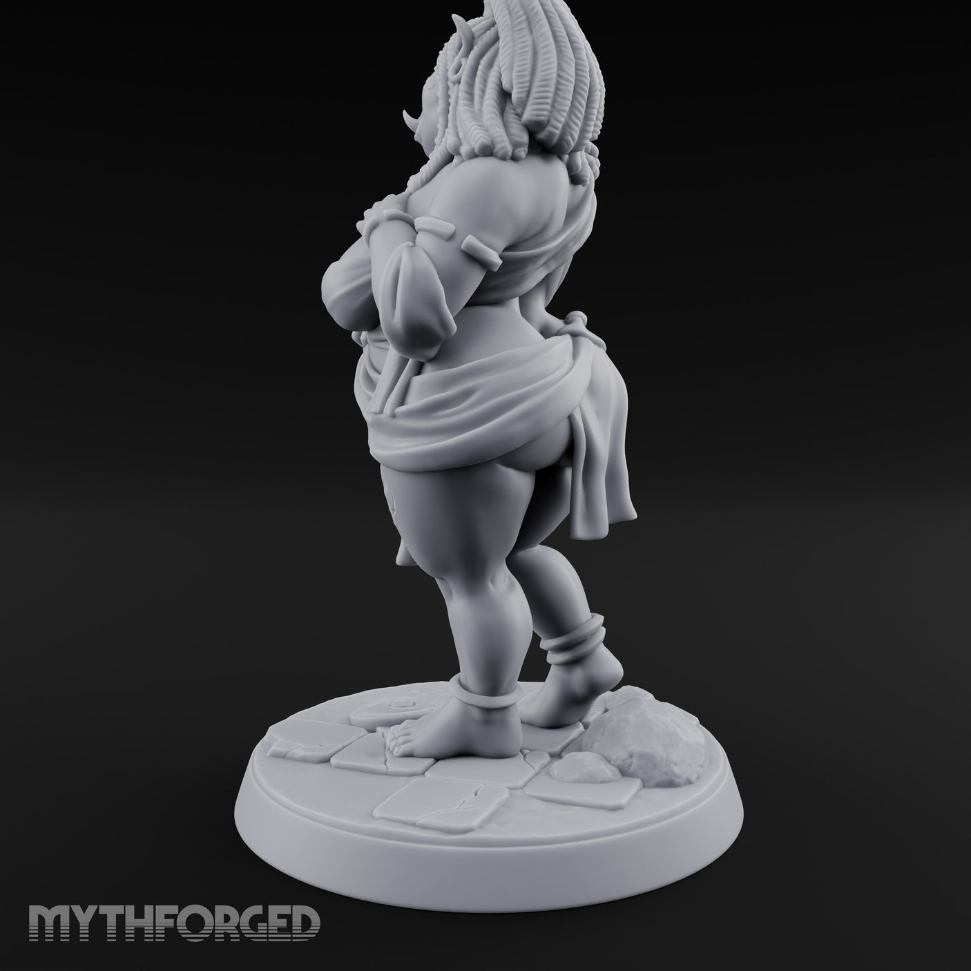 Skirt Lifting Orc Tavern Wench Miniature for Dungeons and Dragons, Pathfinder or other TTRPGs