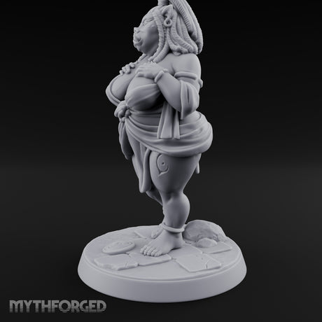 Skirt Lifting Orc Tavern Wench Miniature for Dungeons and Dragons, Pathfinder or other TTRPGs