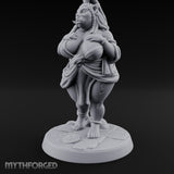 Skirt Lifting Orc Tavern Wench Miniature for Dungeons and Dragons, Pathfinder or other TTRPGs