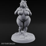 Skirt Lifting Orc Tavern Wench Miniature for Dungeons and Dragons, Pathfinder or other TTRPGs
