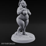 Skirt Lifting Orc Tavern Wench Miniature for Dungeons and Dragons, Pathfinder or other TTRPGs