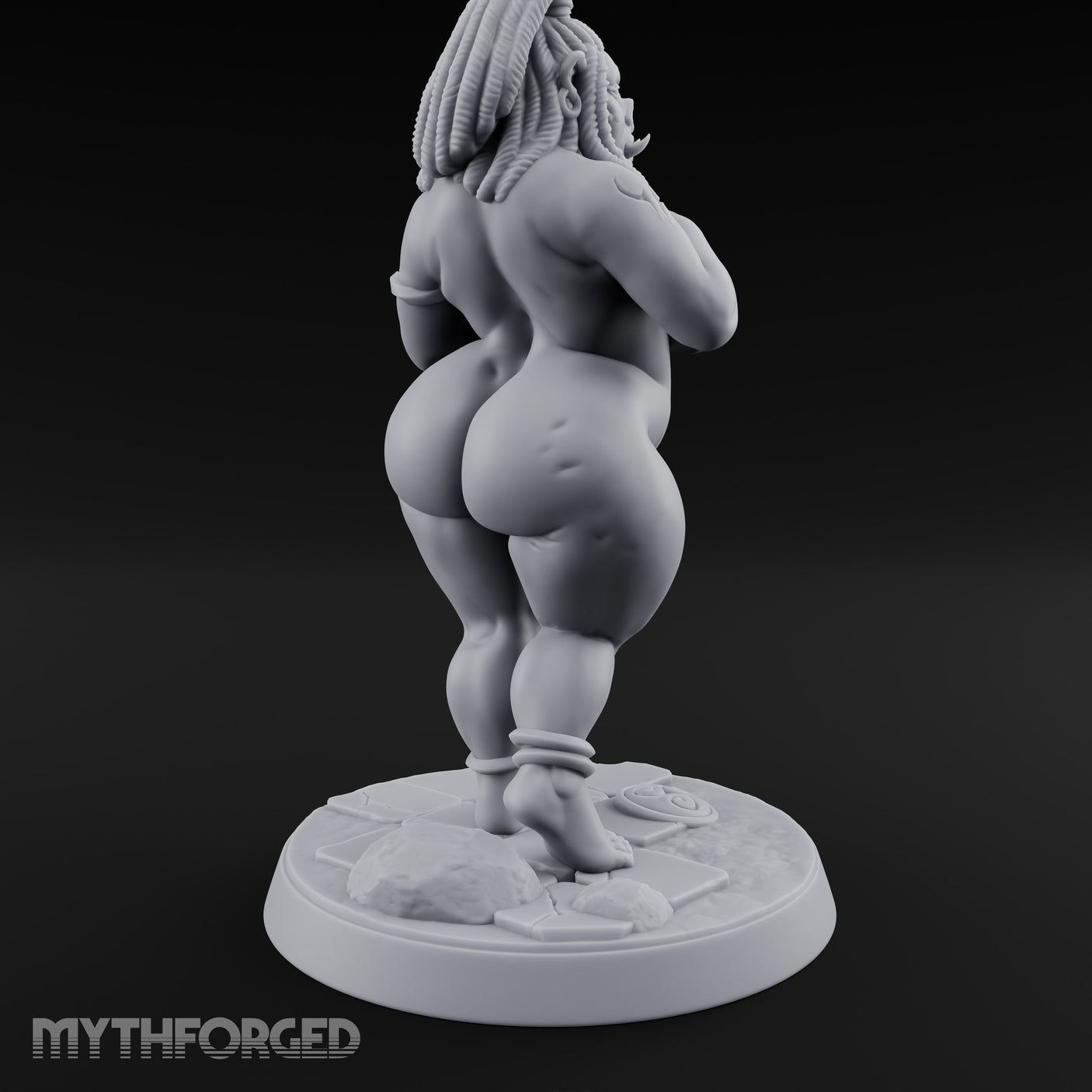 Skirt Lifting Orc Tavern Wench Miniature for Dungeons and Dragons, Pathfinder or other TTRPGs