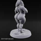 Skirt Lifting Orc Tavern Wench Miniature for Dungeons and Dragons, Pathfinder or other TTRPGs