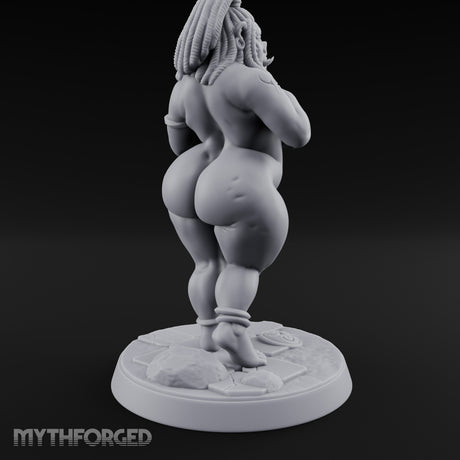 Skirt Lifting Orc Tavern Wench Miniature for Dungeons and Dragons, Pathfinder or other TTRPGs