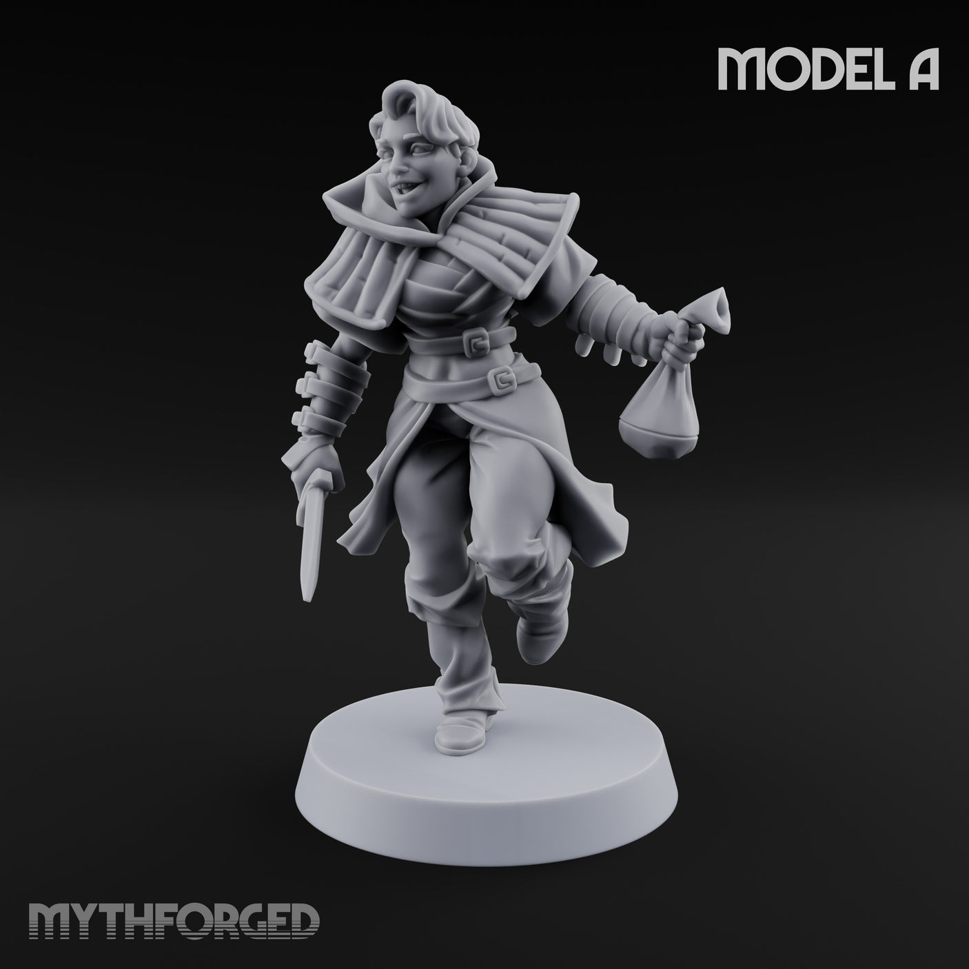 Skulking About Human Thief A Miniature for Dungeons and Dragons, Pathfinder or other TTRPGs