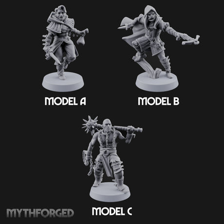 Skulking About Human Thieves Miniature for Dungeons and Dragons, Pathfinder or other TTRPGs