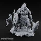 Skull Adorned Banner Bearing Orc Warlord Miniature for Dungeons and Dragons, Pathfinder or other TTRPGs