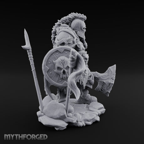 Skull Adorned Banner Bearing Orc Warlord Miniature for Dungeons and Dragons, Pathfinder or other TTRPGs