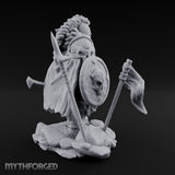 Skull Adorned Banner Bearing Orc Warlord Miniature for Dungeons and Dragons, Pathfinder or other TTRPGs
