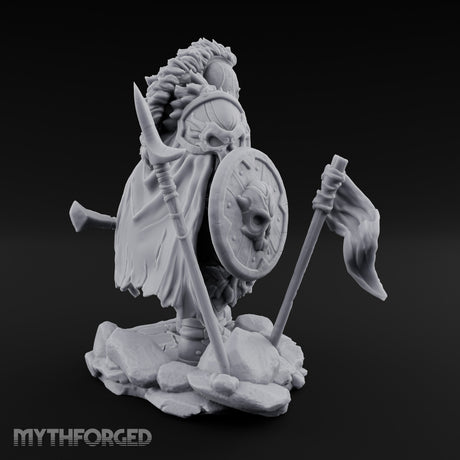 Skull Adorned Banner Bearing Orc Warlord Miniature for Dungeons and Dragons, Pathfinder or other TTRPGs