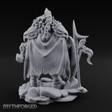 Skull Adorned Banner Bearing Orc Warlord Miniature for Dungeons and Dragons, Pathfinder or other TTRPGs