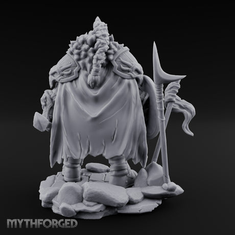 Skull Adorned Banner Bearing Orc Warlord Miniature for Dungeons and Dragons, Pathfinder or other TTRPGs
