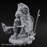 Skull Adorned Banner Bearing Orc Warlord Miniature for Dungeons and Dragons, Pathfinder or other TTRPGs