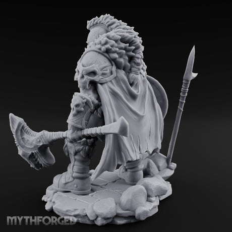 Skull Adorned Banner Bearing Orc Warlord Miniature for Dungeons and Dragons, Pathfinder or other TTRPGs