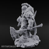 Skull Adorned Banner Bearing Orc Warlord Miniature for Dungeons and Dragons, Pathfinder or other TTRPGs