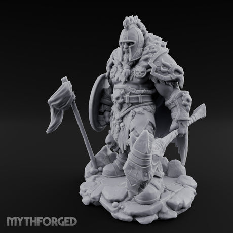 Skull Adorned Banner Bearing Orc Warlord Miniature for Dungeons and Dragons, Pathfinder or other TTRPGs