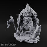 Skull Adorned Banner Bearing Orc Warlord Miniature for Dungeons and Dragons, Pathfinder or other TTRPGs