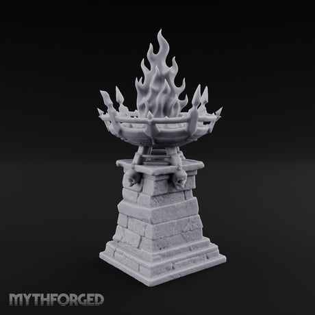 Skull-Adorned Inferno-Crowned Necromantic Brazier Miniature for Dungeons and Dragons, Pathfinder or other TTRPGs