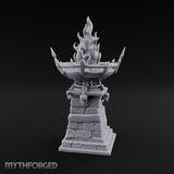 Skull-Adorned Inferno-Crowned Necromantic Brazier Miniature for Dungeons and Dragons, Pathfinder or other TTRPGs