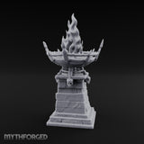 Skull-Adorned Inferno-Crowned Necromantic Brazier Miniature for Dungeons and Dragons, Pathfinder or other TTRPGs