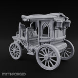 Skull-Adorned Shroud-Filled Decrepit Funeral Carriage Miniature for Dungeons and Dragons, Pathfinder or other TTRPGs