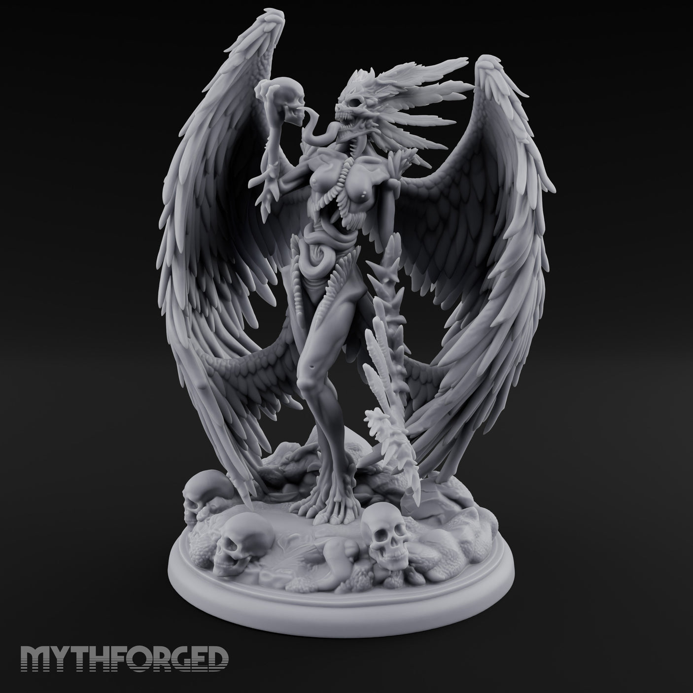 Skull Aloft Shrieking Demon Queen — 75mm