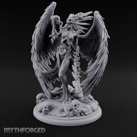 Skull Aloft Shrieking Demon Queen Miniature for Dungeons and Dragons, Pathfinder or other TTRPGs