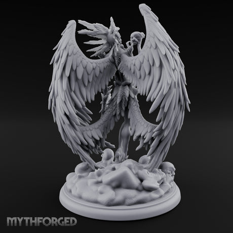 Skull Aloft Shrieking Demon Queen Miniature for Dungeons and Dragons, Pathfinder or other TTRPGs